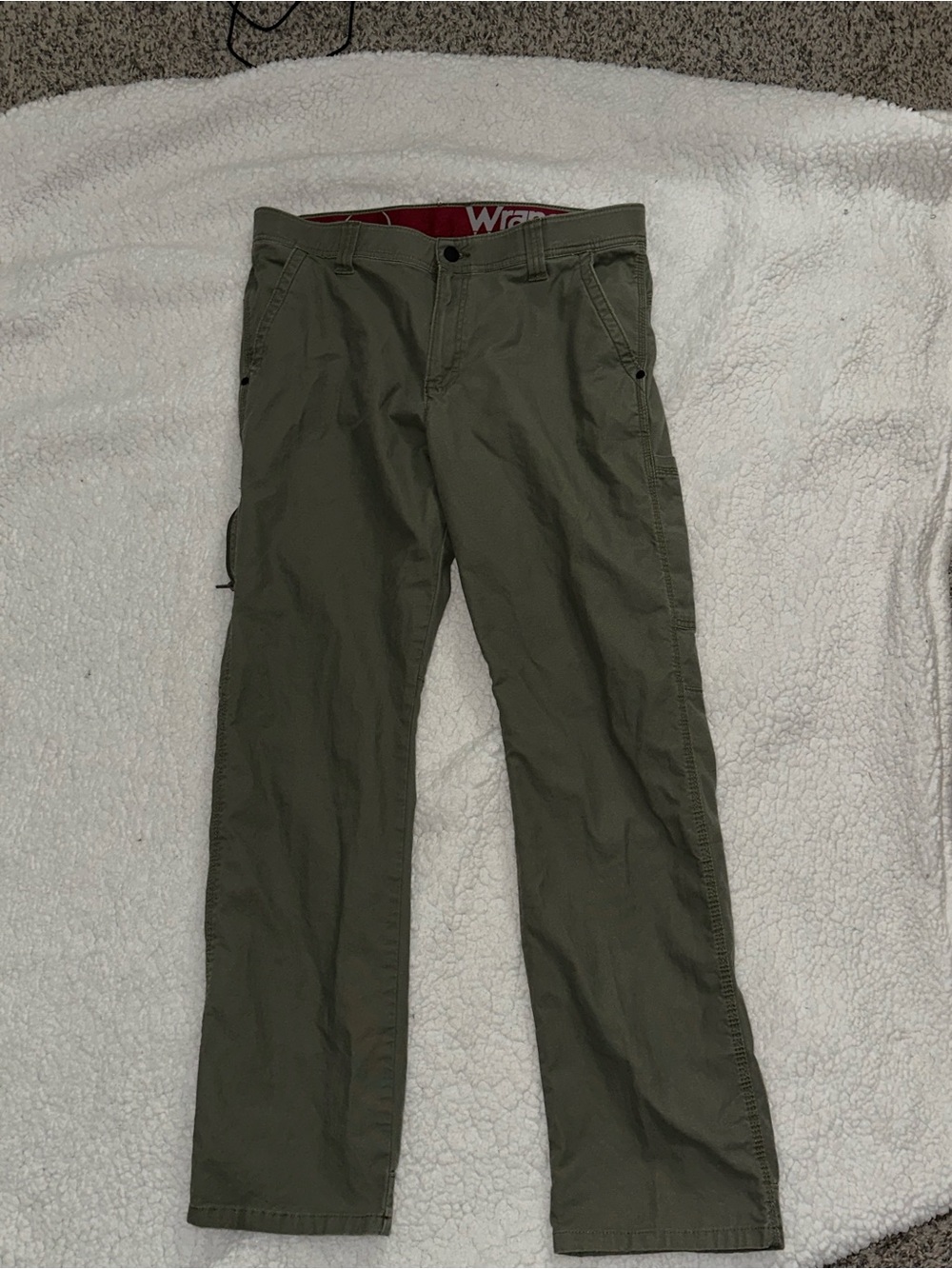 Wrangler Olive Green Straight Leg Chinos